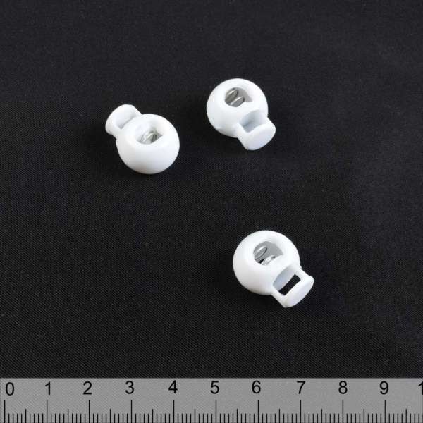 Фиксатор пластик 1 отверстие 4мм шар 14мм белый