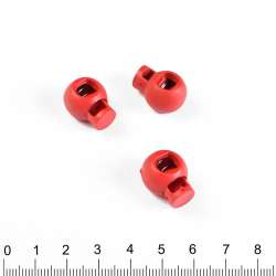 Фиксатор пластик 1 отверстие 4мм шар 14мм красный
