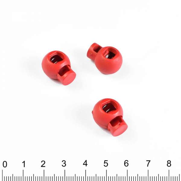 Фиксатор пластик 1 отверстие 4мм шар 14мм красный