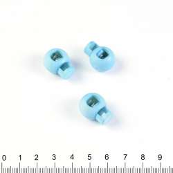Фиксатор пластик 1 отверстие 4мм шар 14мм  голубой