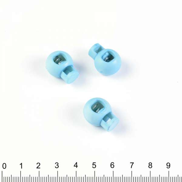 Фиксатор пластик 1 отверстие 4мм шар 14мм  голубой