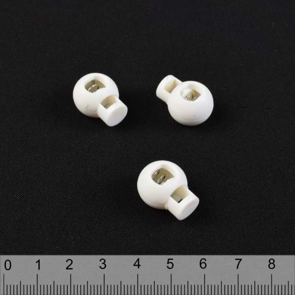 Фиксатор пластик 1 отверстие 4мм шар14мм молочный