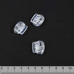 Фиксатор пластик 2 отверстия 4 мм овальный 22мм прозрачный