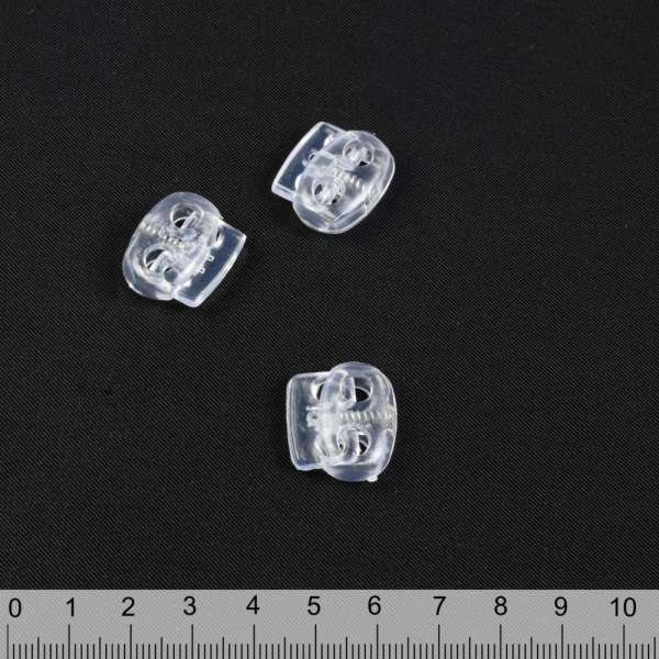 Фиксатор пластик 2 отверстия 4 мм овальный 22мм прозрачный