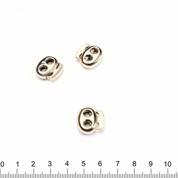 Фиксатор пластик 2 отверстия 4 мм овальный золотистый