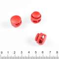 Фиксатор пластик 2 отверстия 4мм кнопка красный