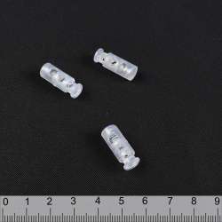 Фиксатор пластик 2 отверстия 4мм бочонок 22мм прозрачный