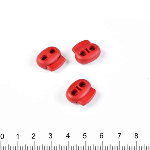 Фиксатор пластик 2 отверстия 4 мм овальный 18мм красный