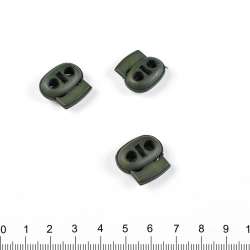 Фиксатор пластик 2 отверстия 4 мм овальный 18мм зеленый темный