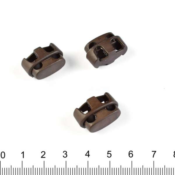 Фиксатор пластик 2 отверстия 22х8мм коричневый темный