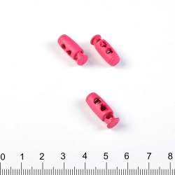Фиксатор пластик 2 отверстия бочонок 17мм малиновый