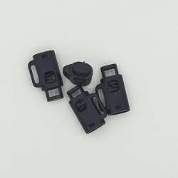 Фиксатор пластик 1 отверстие 4мм бочонок 18мм черный