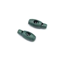 Фиксатор пластик 1 отверстие 4мм бочонок 20мм зеленый темный