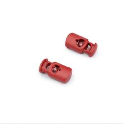 Фиксатор пластик 1 отверстие 4мм бочонок 14мм красный