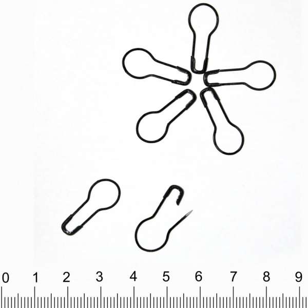 Булавка английская грушевидная 21 мм черная