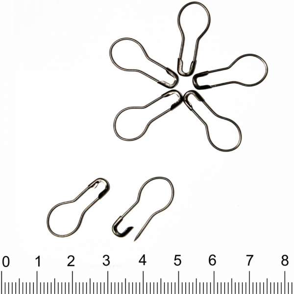 Булавка английская грушевидная 21мм серебристо-темная