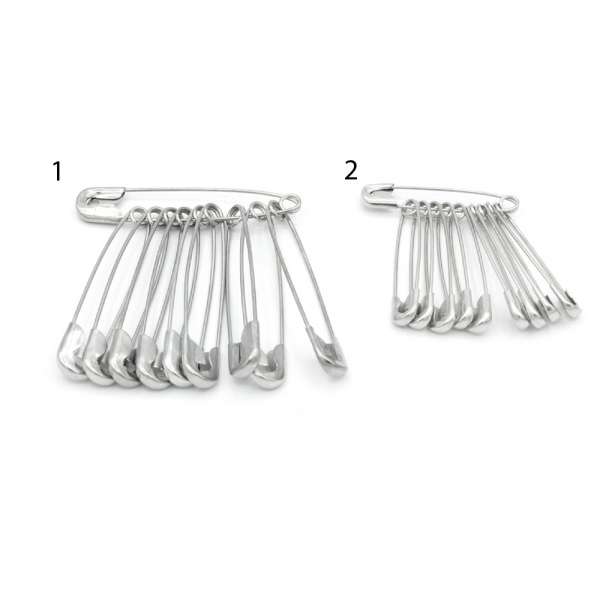 Булавка английская 32 мм и 45 мм серебристые 1/10 металл