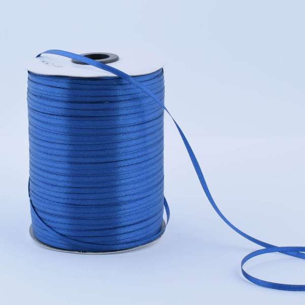 Лента атласная 3мм синяя А1-01-038 на метраж (бобина 880яр/315г)