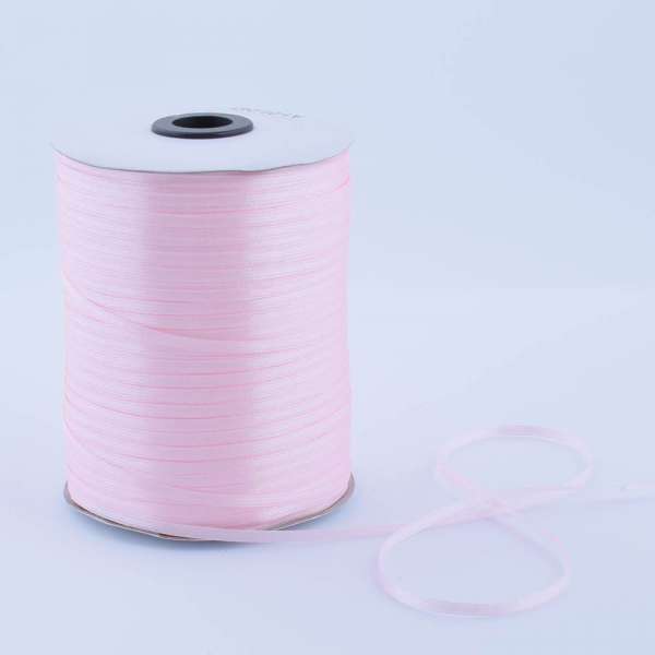 Лента атласная 3мм розовая светлая А1-01-043 на метраж (бобина 880яр/315г)