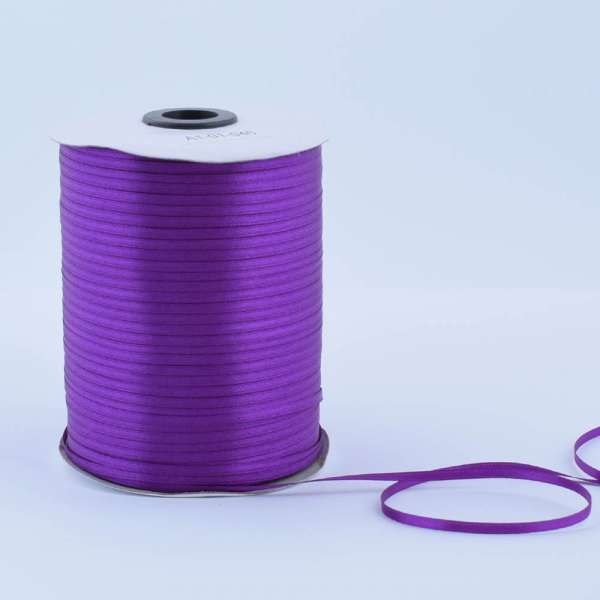 Лента атласная 3мм фиолетовая темная А1-01-046 на метраж (бобина 880яр/315г)