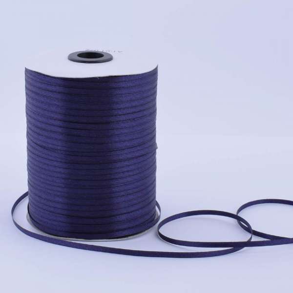 Лента атласная 3мм синяя темная А1-01-072 на метраж (бобина 880яр/315г)