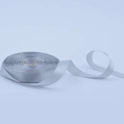 Лента атласная 15мм серая светлая А1-05-003 на метраж (бобина 50яр/68,2гр)