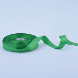 Лента атласная 15мм зеленая А1-05-019 на метраж на метраж (бобина 50яр/68,2гр)