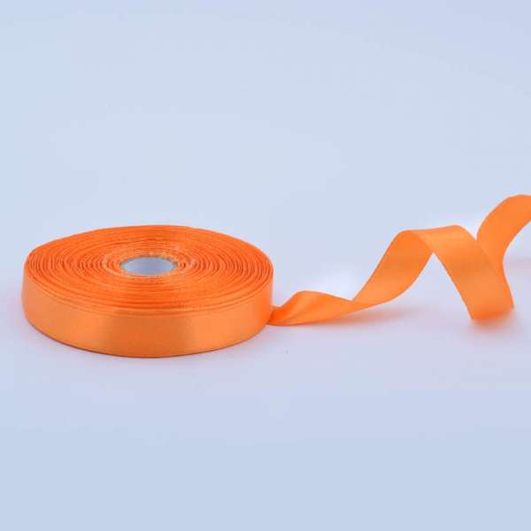 Лента атласная 15мм оранжевая светлая А1-05-024 на метраж (бобина 50яр/68,2гр)