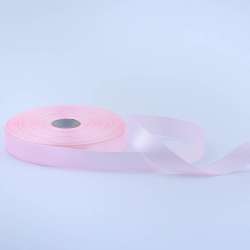Лента атласная 15мм розовая светлая А1-05-043 на метраж (бобина 50яр/68,2гр)