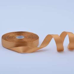 Лента атласная 15мм коричневая светлая А1-05-161 на метраж (бобина 50яр/68,2гр)