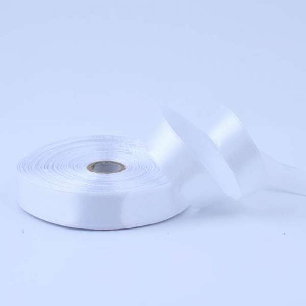 Лента атласная 20мм белая А1-06-001 на метраж (бобина 50яр/77,4г)