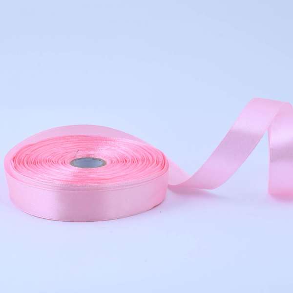Лента атласная 20мм розовая светлая А1-06-004 на метраж (бобина 50яр/77,4г)