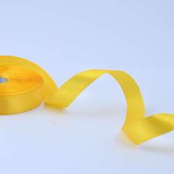 Лента атласная 20мм желтая яркая А1-06-016 на метраж (бобина 50яр/77,4г)