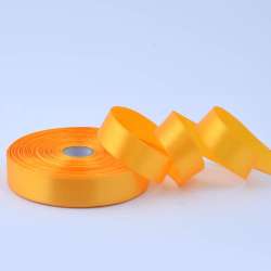 Лента атласная 20мм желтая насыщеная А1-06-017 на метраж (бобина 50яр/77,4г)