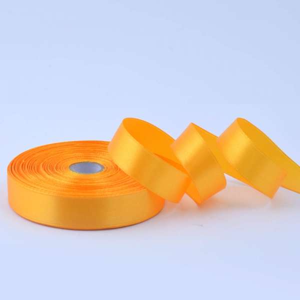 Лента атласная 20мм желтая насыщеная А1-06-017 на метраж (бобина 50яр/77,4г)