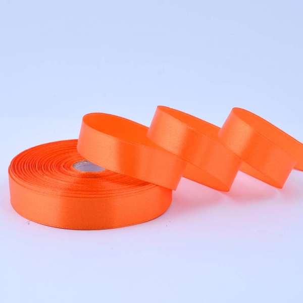Лента атласная 20мм оранжевая А1-06-025 на метраж (бобина 50яр/77,4г)