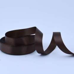 Лента атласная 20мм коричневая темная А1-06-037 на метраж (бобина 50яр/77,4г)