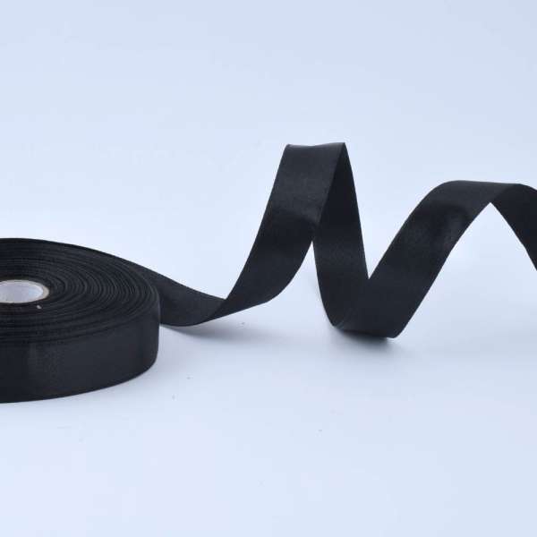 Лента атласная 20мм черная А1-06-039 на метраж (бобина 50яр/77,4г)