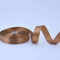 Лента атласная 20мм бежевая темная А1-06-162 на метраж (бобина 50яр/77,4г)