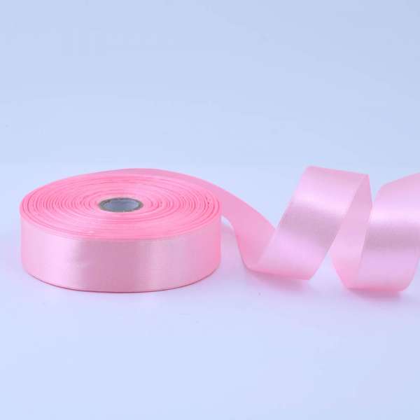 Лента атласная 25мм розовая А1-08-004 светлая на метраж (бобина 50яр/119г)