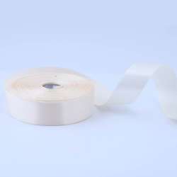 Лента атласная 25мм сливочная светлая А1-08-008 на метраж (бобина 50яр/119г)