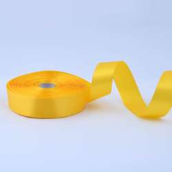 Лента атласная 25мм желтая А1-08-016 на метраж (бобина 50яр/119г)