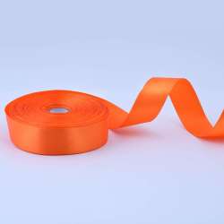 Лента атласная 25мм оранжевая яркая А1-08-025 на метраж (бобина 50яр/119г)