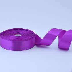 Лента атласная 25мм сиреневая темная А1-08-035 на метраж (бобина 50яр/119г)
