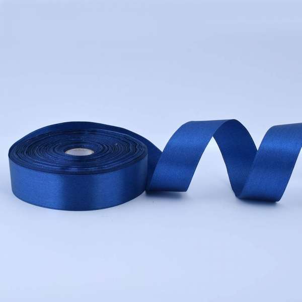 Лента атласная 25мм синяя А1-08-038 на метраж (бобина 50яр/119г)