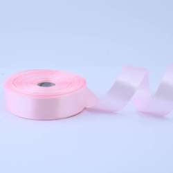 Лента атласная 25мм розовая светлая А1-08-043 на метраж (бобина 50яр/119г)