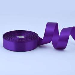 Лента атласная 25мм фиолетовая А1-08-046 на метраж (бобина 50яр/119г)