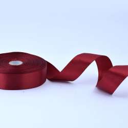 Лента атласная 25мм бордовая А1-08-048 на метраж (бобина 50яр/119г)