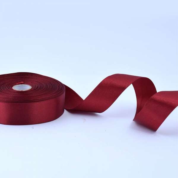 Лента атласная 25мм бордовая А1-08-048 на метраж (бобина 50яр/119г)