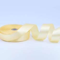 Лента атласная 25мм желтая бледная А1-08-080 на метраж (бобина 50яр/119г)